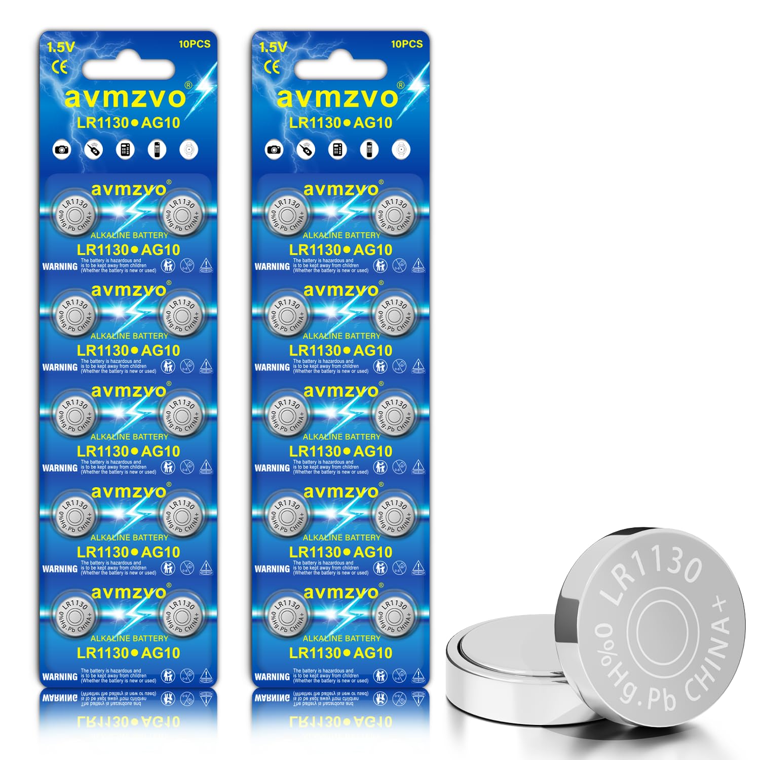 LR1130 baterie guzikowe AG10 LR54 189 389 1,5 V alkaliczne baterie guzikowe, 20 sztuk, bez rtęci, opakowanie bezpieczne dla dzieci