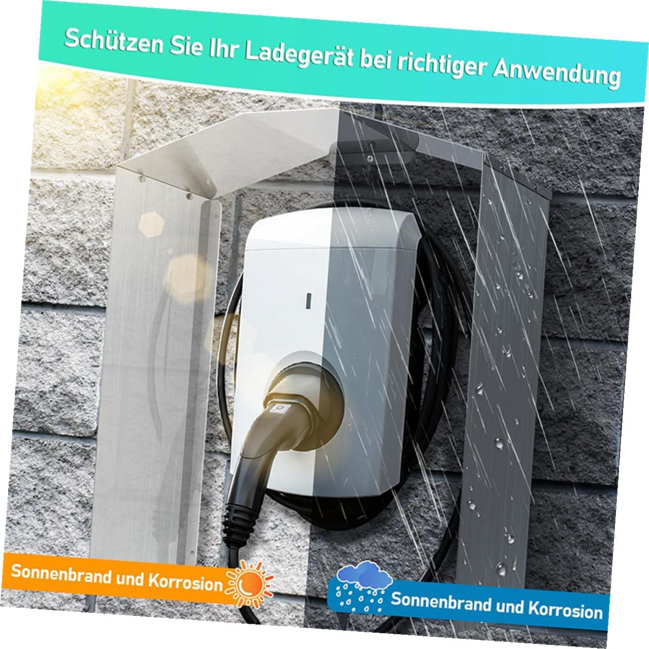 Luxshiny Aluminum Wall Outlet Cover for Electric Socket Protector, Weatherproof Outdoor Socket Plug Protector, Wall-mounted Charging Pile Protective Cover for Home and Industrial Use