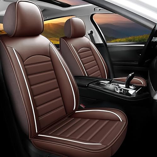 Miniatura 1 de Fundas de asiento de automóvil para Nissan Leaf 2011-2023, 5 fundas de asiento impermeables, de piel sintética, fundas de asiento delantero y