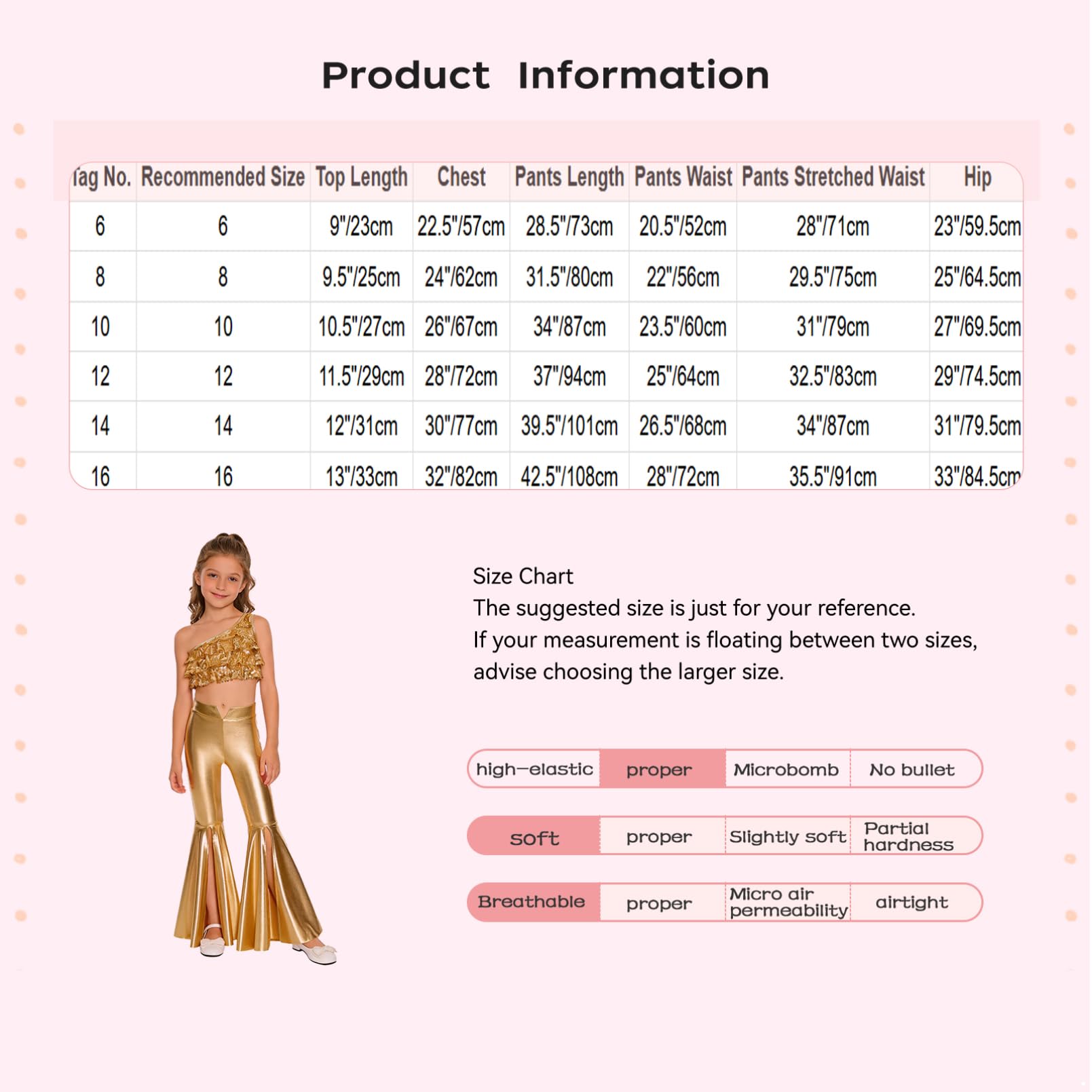 inhzoy Completo Sportivo da Ballo Latino Tango Bambina con Paillettes Tuta da Ginnastica Danza Moderna Jazz Hip Hop Crop Top Canotta Monospalla + Pantaloni Leggings Rosa caldo 7-8 anni
