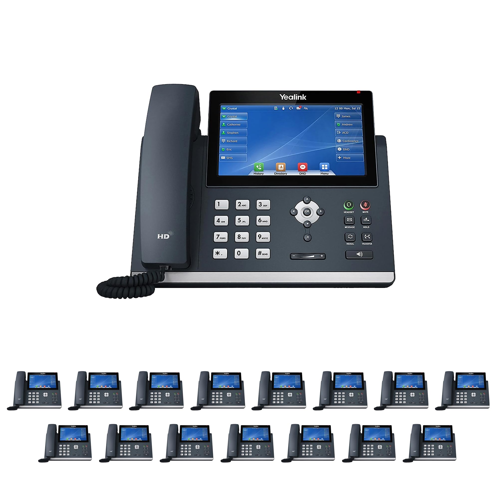 Business Phone System 'Mission Machines' Y400C: Includes Yealink T48U Phones + 'Mission Machines' Cloud Server + Free 3-Months of 'Mission Machines' Cloud Phone Service (16 Phone Bundle)