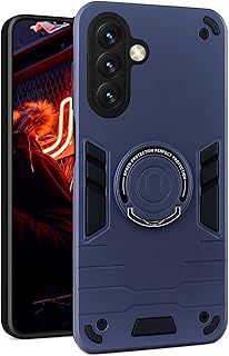 دلـع موبايلك حافظة حماية لهاتف سامسونج جالاكسي A36 5G/A56 5G مع مسند وحامل حلقي مغناطيسي مضاد للصدمات والخدوش (ازرق)