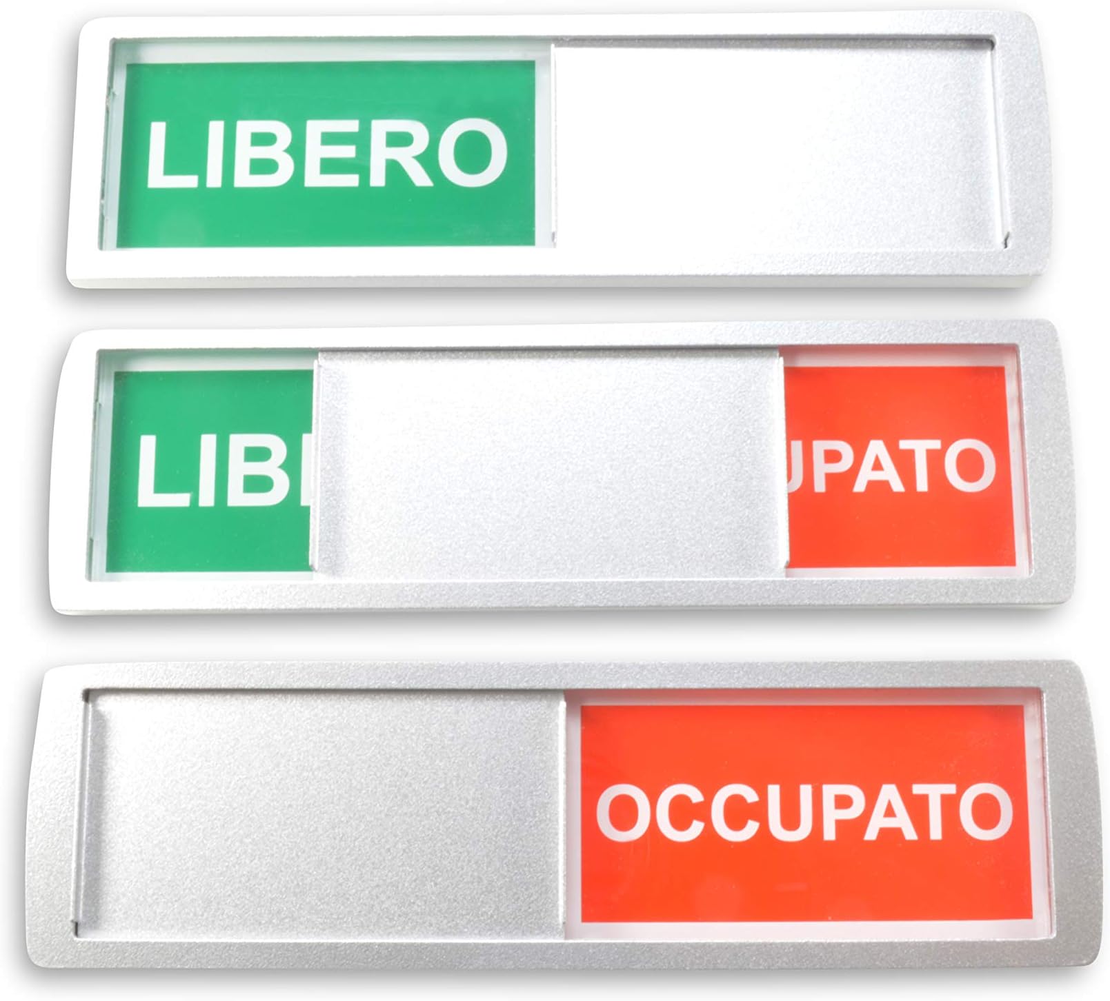 Cartello Scorrevole Vacant/Occupato 17,8x3,8 Cm, Per Privacy In Ufficio, Bagno, Hotel, Fissaggio Magnetico O Adesivo, Acrilico Bianco