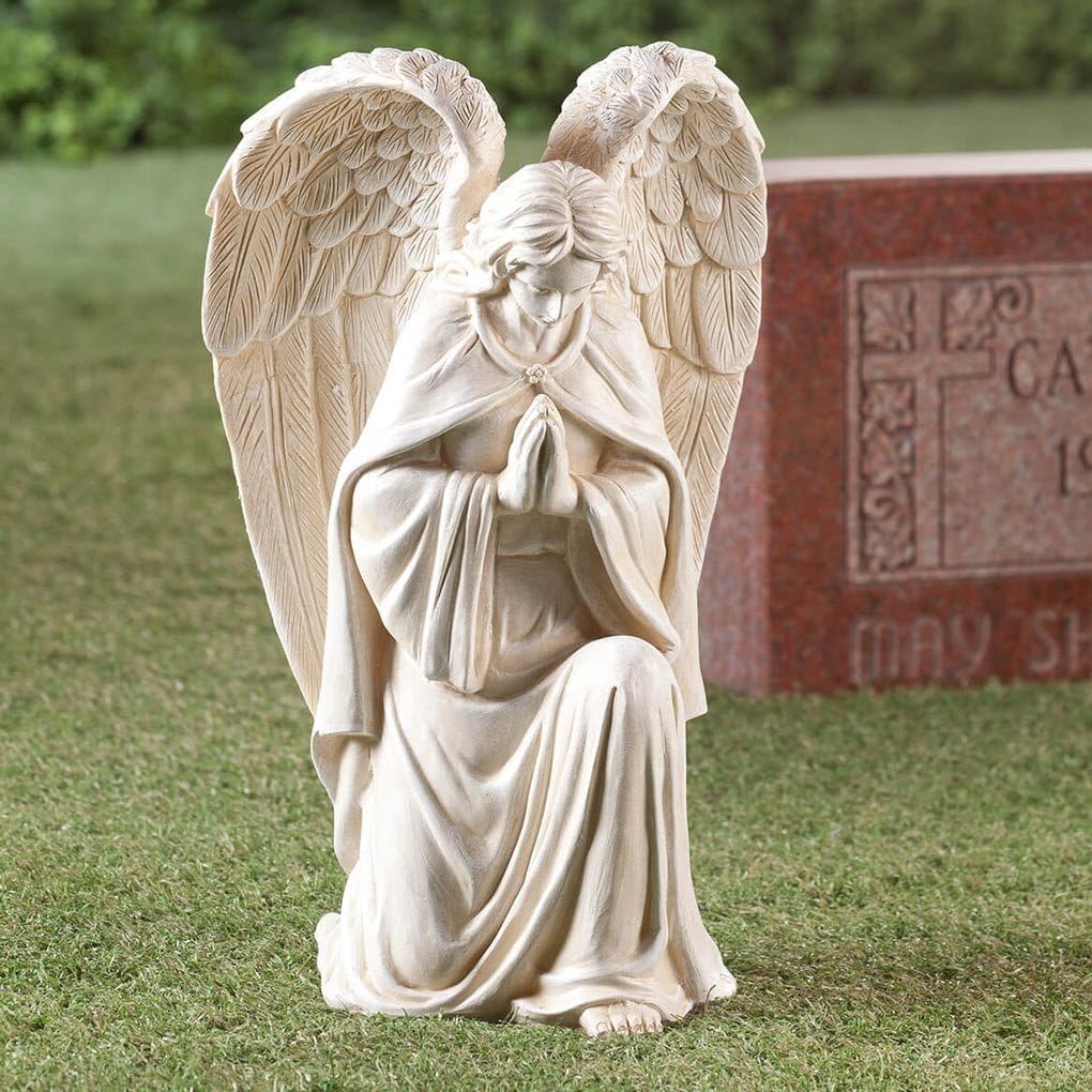 Praying Angel Memorial Garden Statue Kneeling Large Wings Yard Patio Decor 16