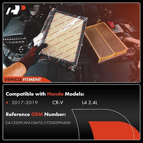 Miniatura 5 de A-Premium Filtro de aire de motor compatible con Honda CR-V CRV 2017 2018 2019 2.4L solamente