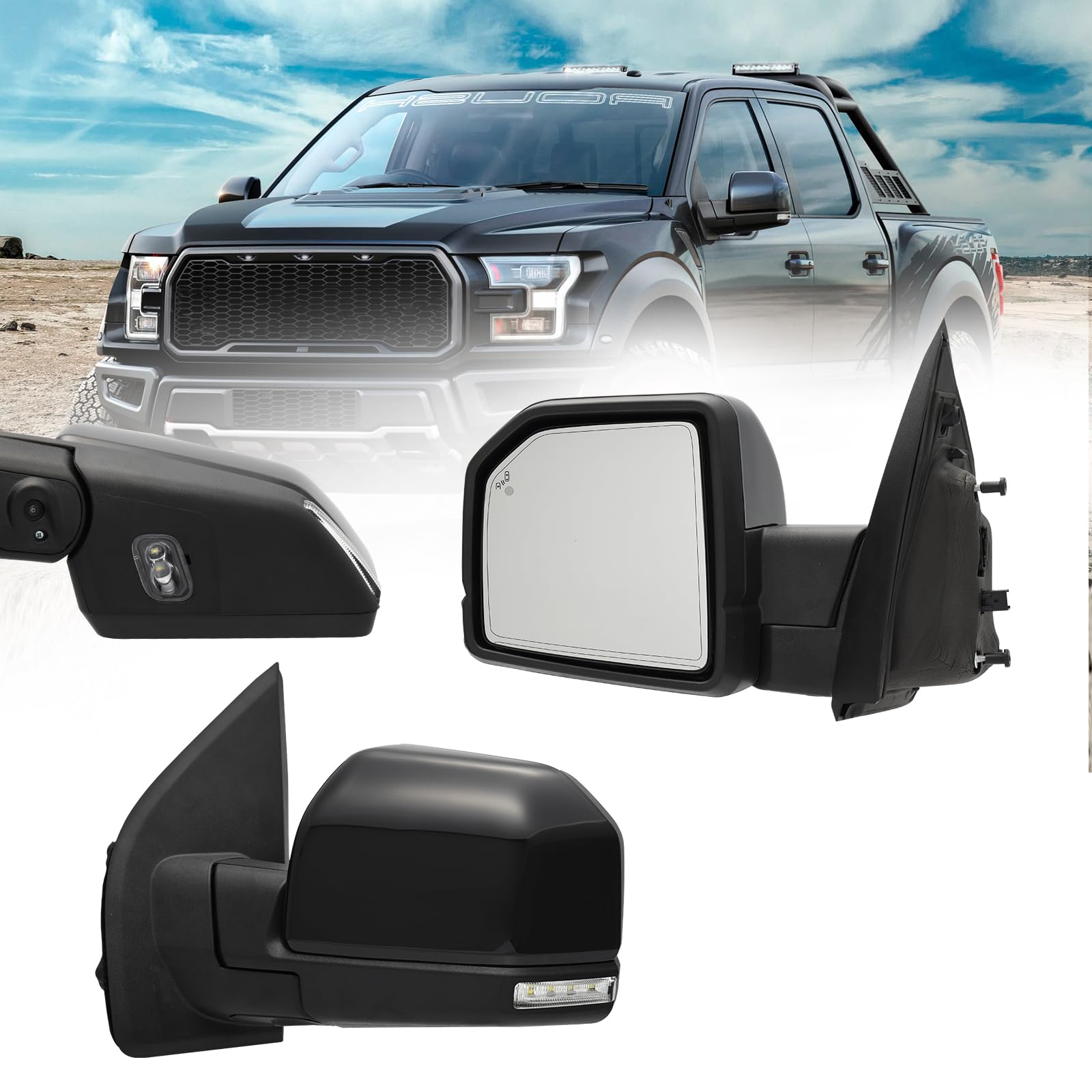 （22 Pins) Left Driver Side Mirror For 2015-2020 Ford F150