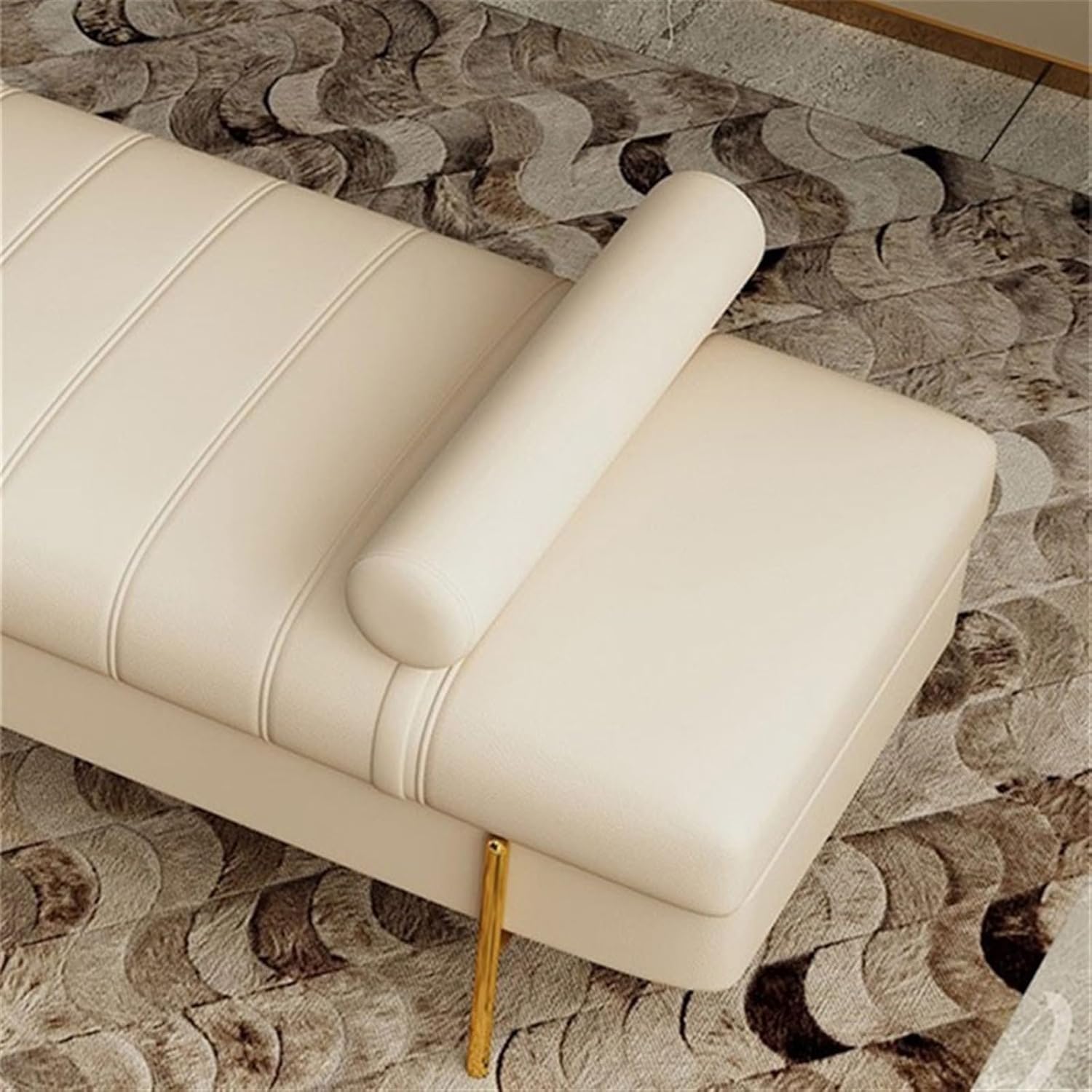 End of Bed Bench Simple Bench High-grade PU Leather Checkroom Sofa Stool Bedroom Bedside Stool Shoe Changer Footrests Indoor Bench for Living Room/Bedroom/End of Bed ( Size : 100*50*42 )