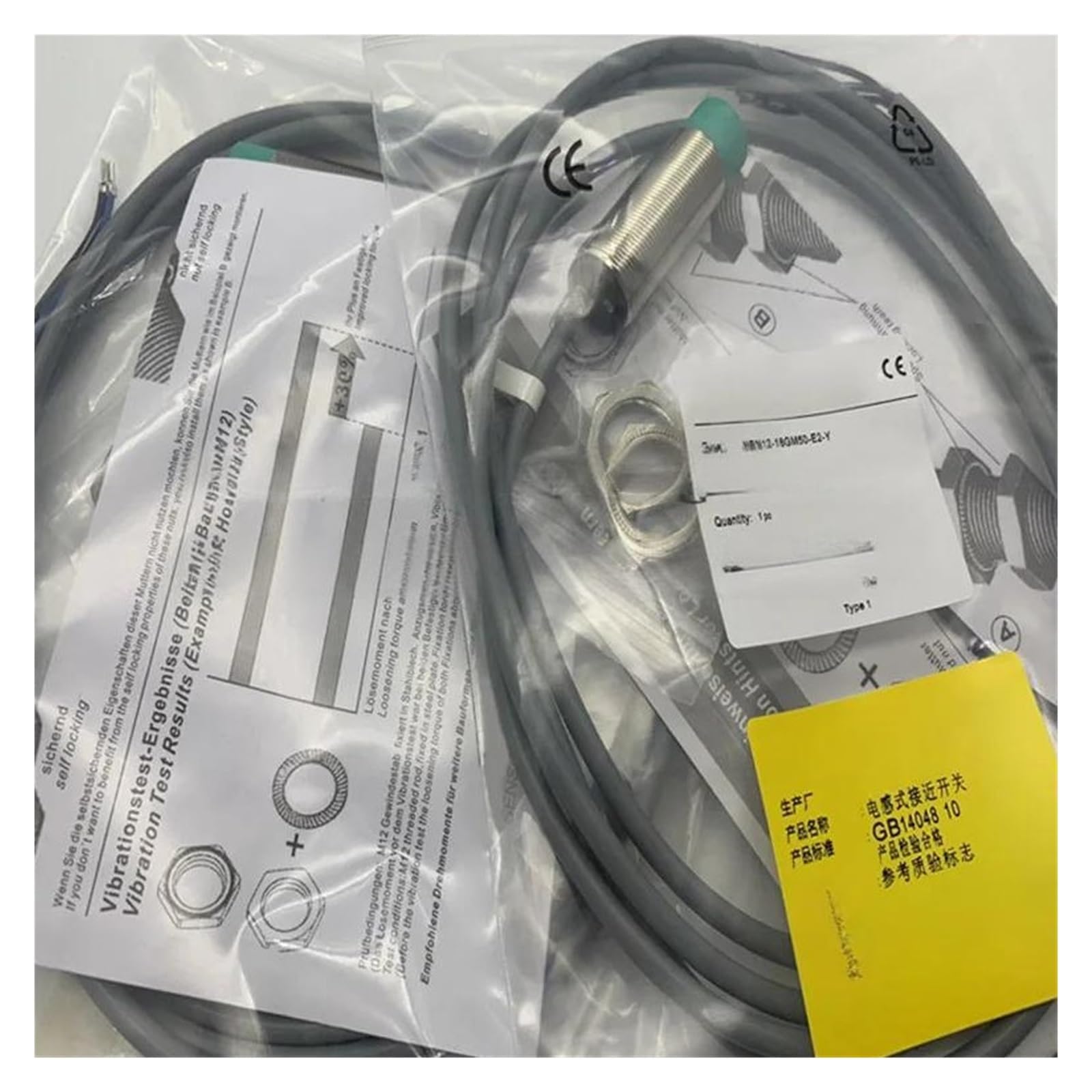 Capteur de proximité NBN25-30GM70-E2-5M à grande portée 25mm pour détection de métaux stable