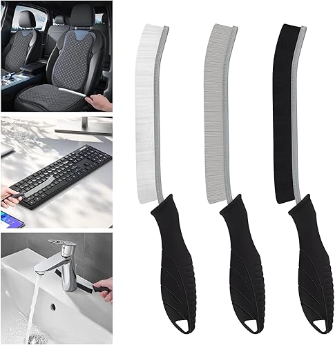 Vista 7 de Cepillo de Limpieza de 3 Piezas - Incluye Cerdas Suaves, Cepillo Duro para Hendiduras, Cepillo Multifuncional para Juntas, Rueda de Ventilación