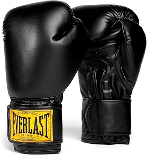 Everlast 1910 Classic Boxing Training Gloves for Men & Women (Black, 12oz)