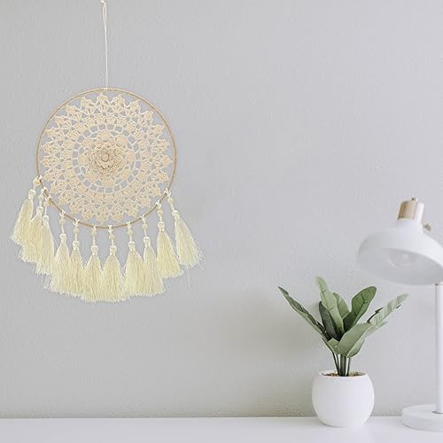 Miniatura 9 de IMIKEYA Borla Shop Dream Net Bohemia Dream Circle Dream Catcher Adorno Colgante de Pared Borla Atrapasueños Borla Tejido Atrapasueños Accesorios