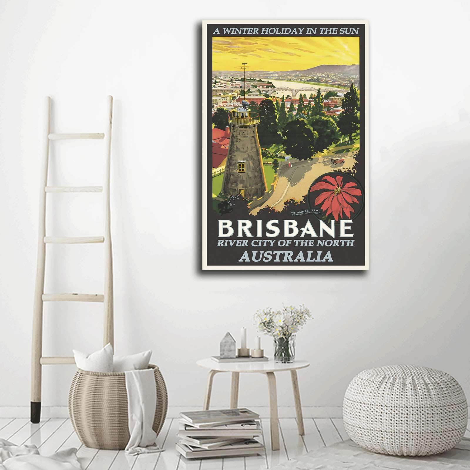 Autocollant Mural Brisbane Skyline - Décor Salon, Chambre, Bureau - Style Contemporain Neuf