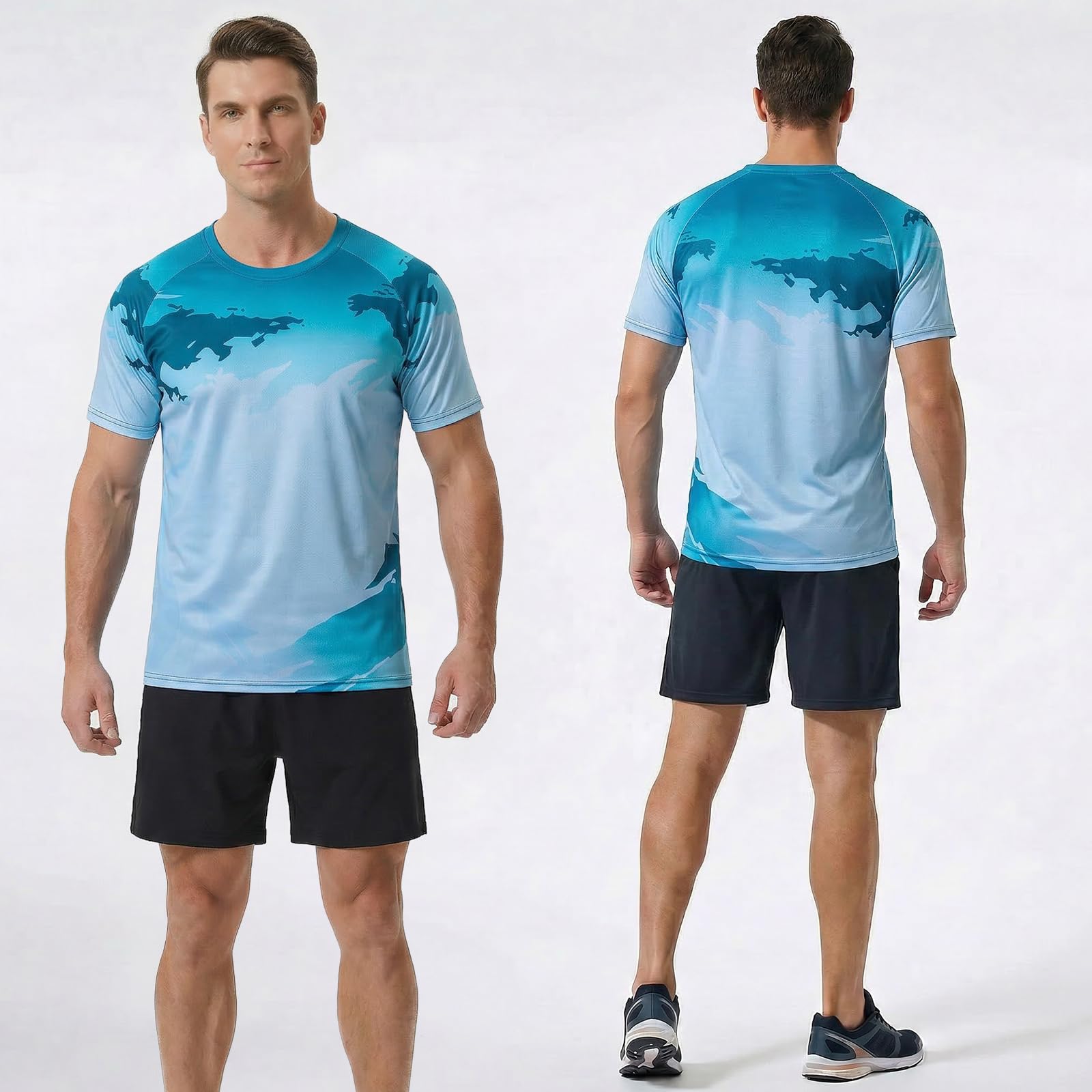 Cimic 3 Pack Rashguard UV Camicia Uomini Swim Tshirt UPF 50+ UV Protezione Solare Traspirante ad Asciugatura Rapida per Surf all'aperto Running Top