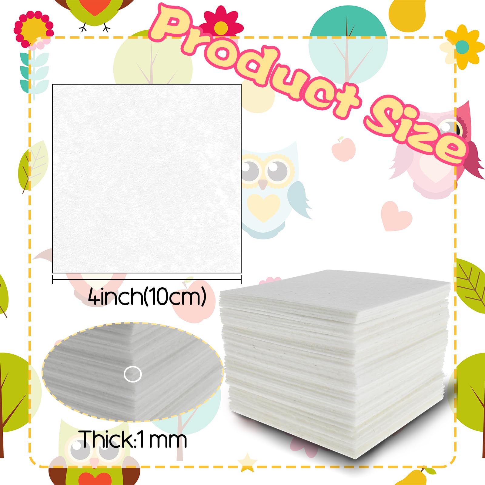 Fogli Di Feltro 10 Pezzi - 18x28.5 Cm, Spessore 1 Mm | Per DIY, Cucito, Artigianato