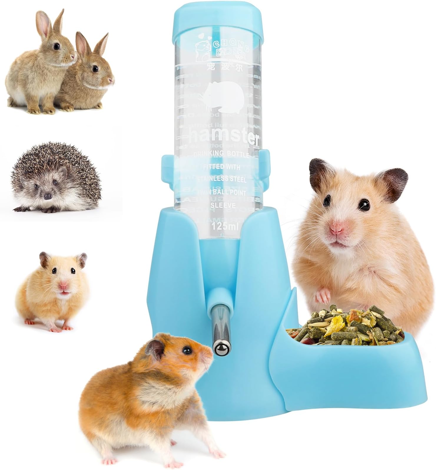 Hamster Water Bottle, [125ml] Diyife Guinea Pig Water Bottle Non Drip ...