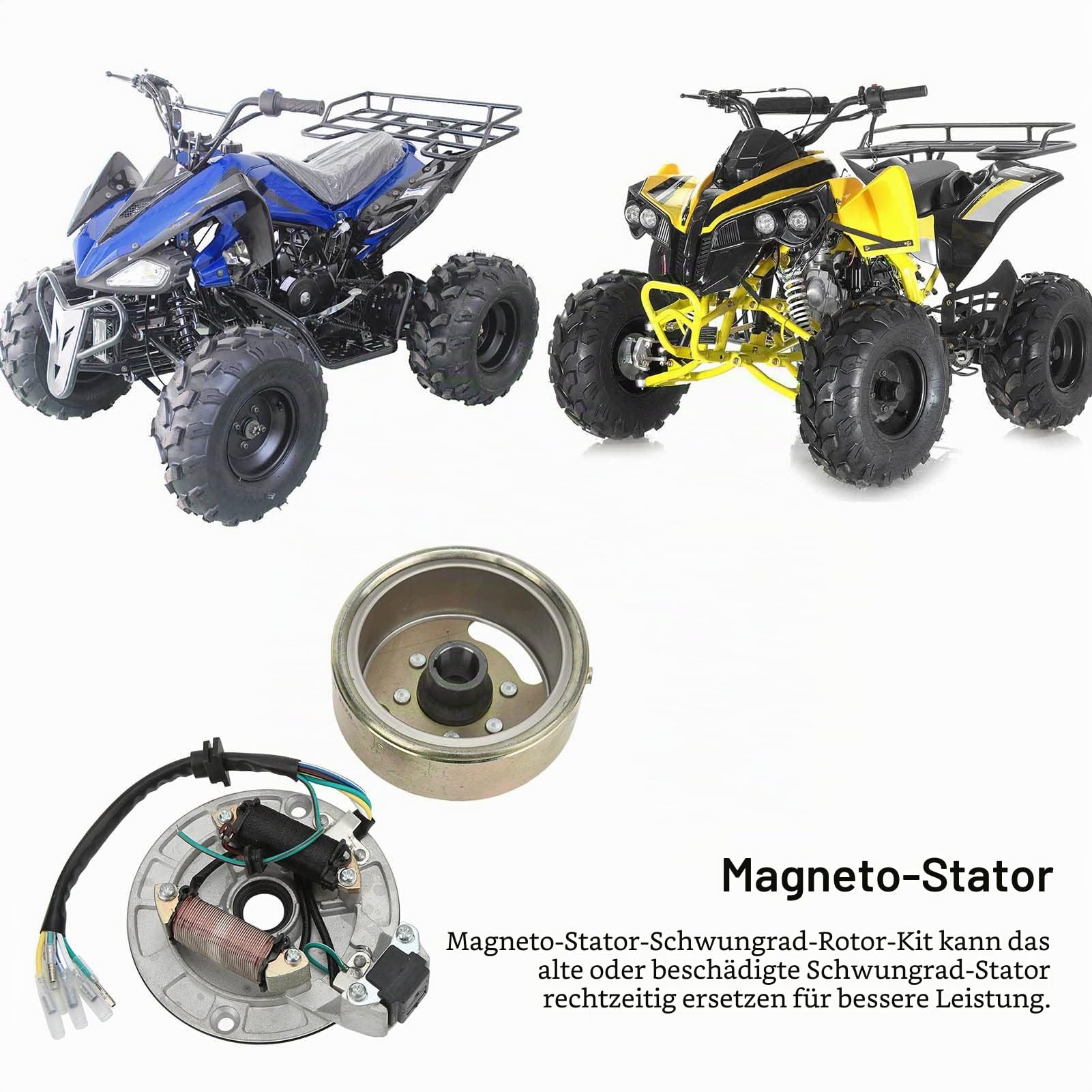 Magneto Stator Schwungrad Rotor Kit Kupfer Aluminium Kick Start Motor Magneto Stator Platte Magneto Schwungrad für 90 Cc 110 Cc 125 Cc 140 Cc Kick Start Motor PIT PRO PIT Bike