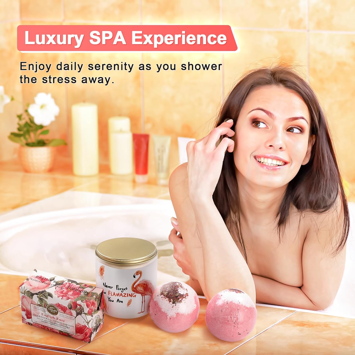 Flamingo Gifts for Women Pink Gift for Flamingo Lovers, Spa Self Care Gift Box Women's Birthday Basket, Inspirational for Birthday Christmas Mothers Day for Mom Sister Wife - Image 3