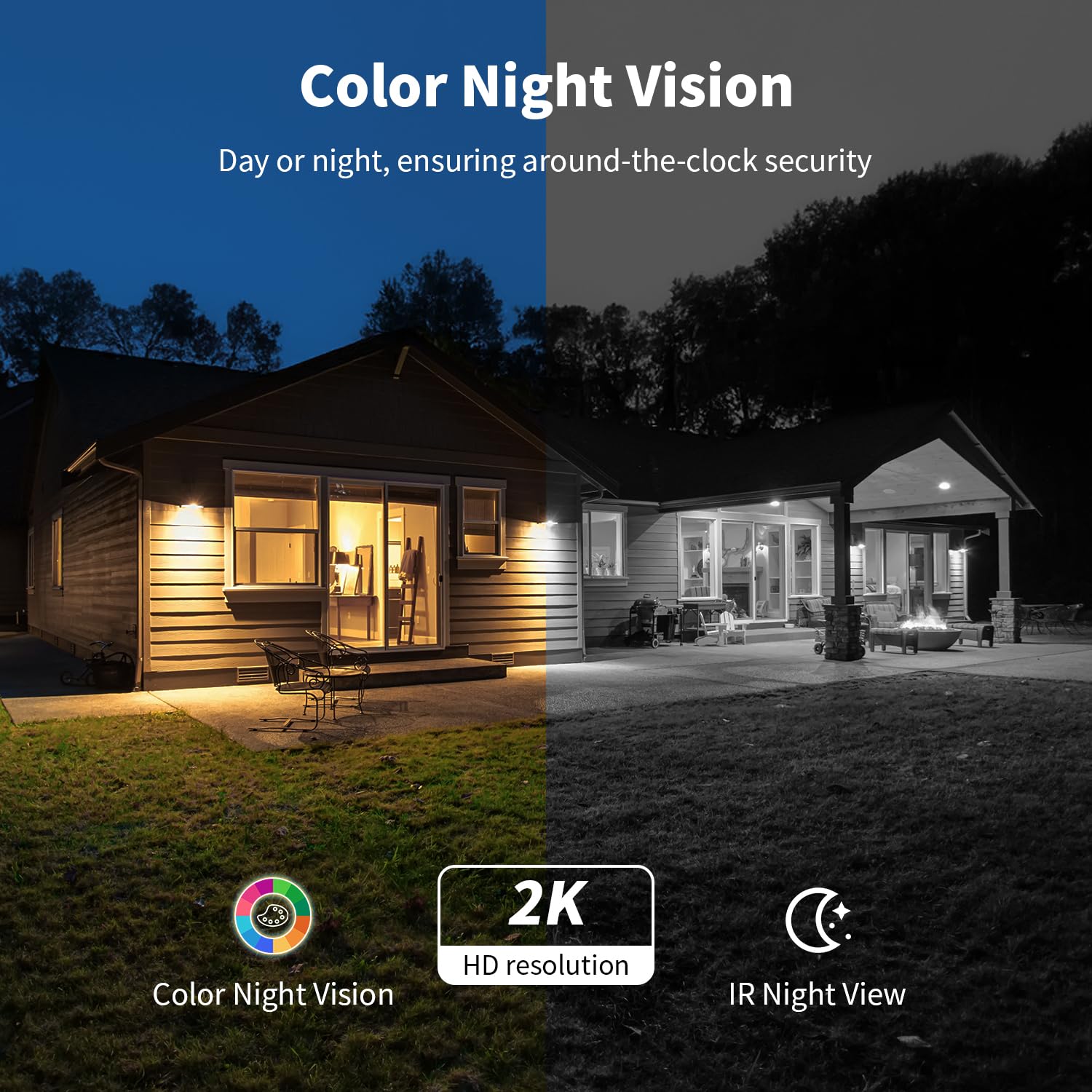 ELYSOO Telecamera di sicurezza cellulare 4G LTE, senza WiFi, telecamera di sicurezza per esterni senza fili con vista completa a 360°, piano dati illimitato, visione notturna a colori 2K, allarme