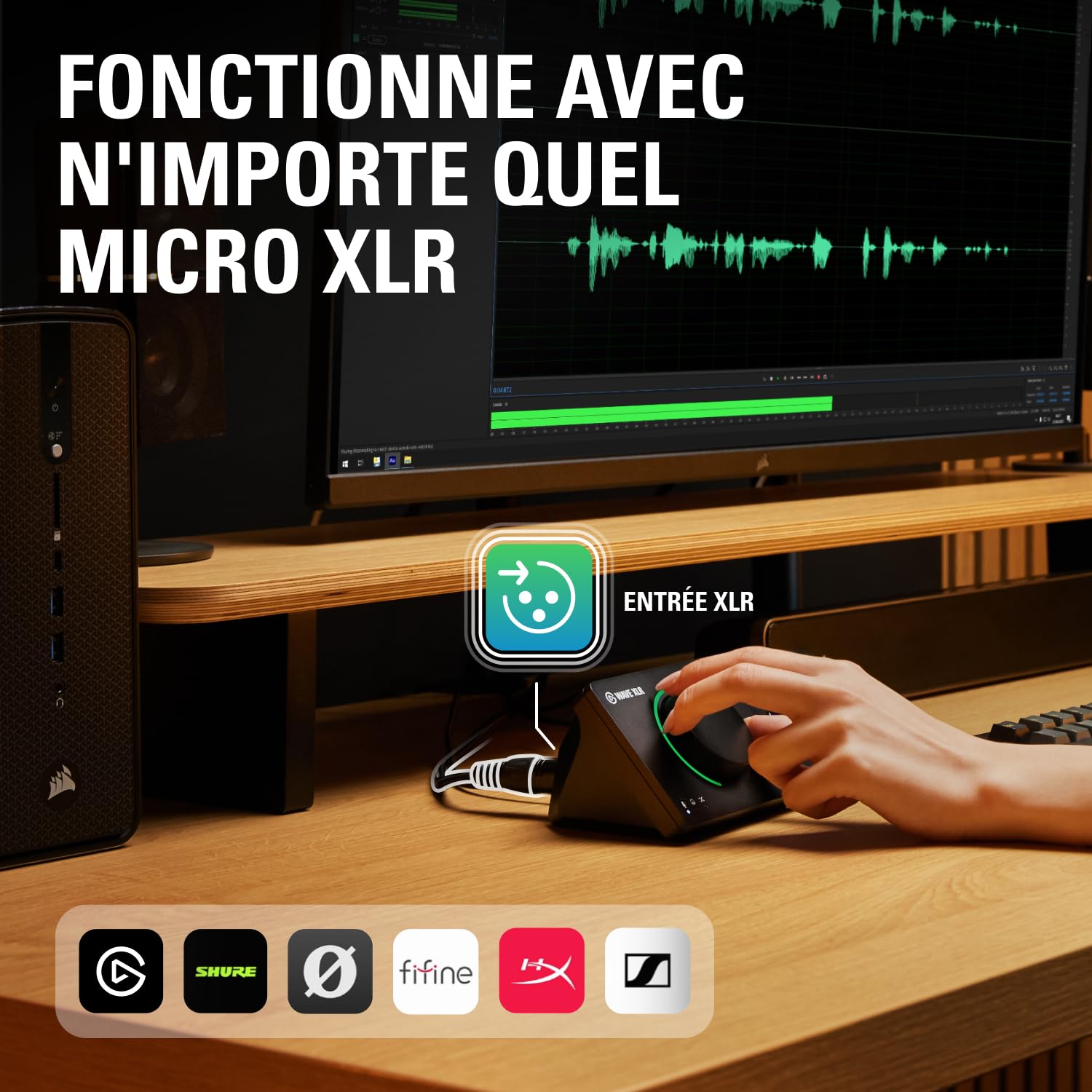 Elgato Wave XLR MK.2 – Interface audio USB | Table de mixage DSP pour micros XLR, gain 80 dB, effets intégrés, feedback LED, Touch Mute, Stream Deck, PC/Mac