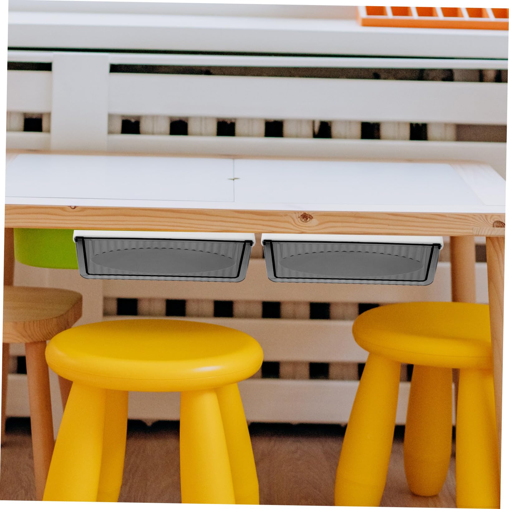 2 pezzi Organizzatore Cassetto Adesivo Scrivania Organizer in Plastica Resistente per Casa e Ufficio con Cassetto Scorrevole per Cosmetici e Cancelleria