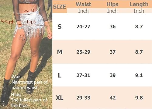 Vista 4 de Pantalón corto Yollmart de baile, con lentejuelas y borlas, para festival, para mujer