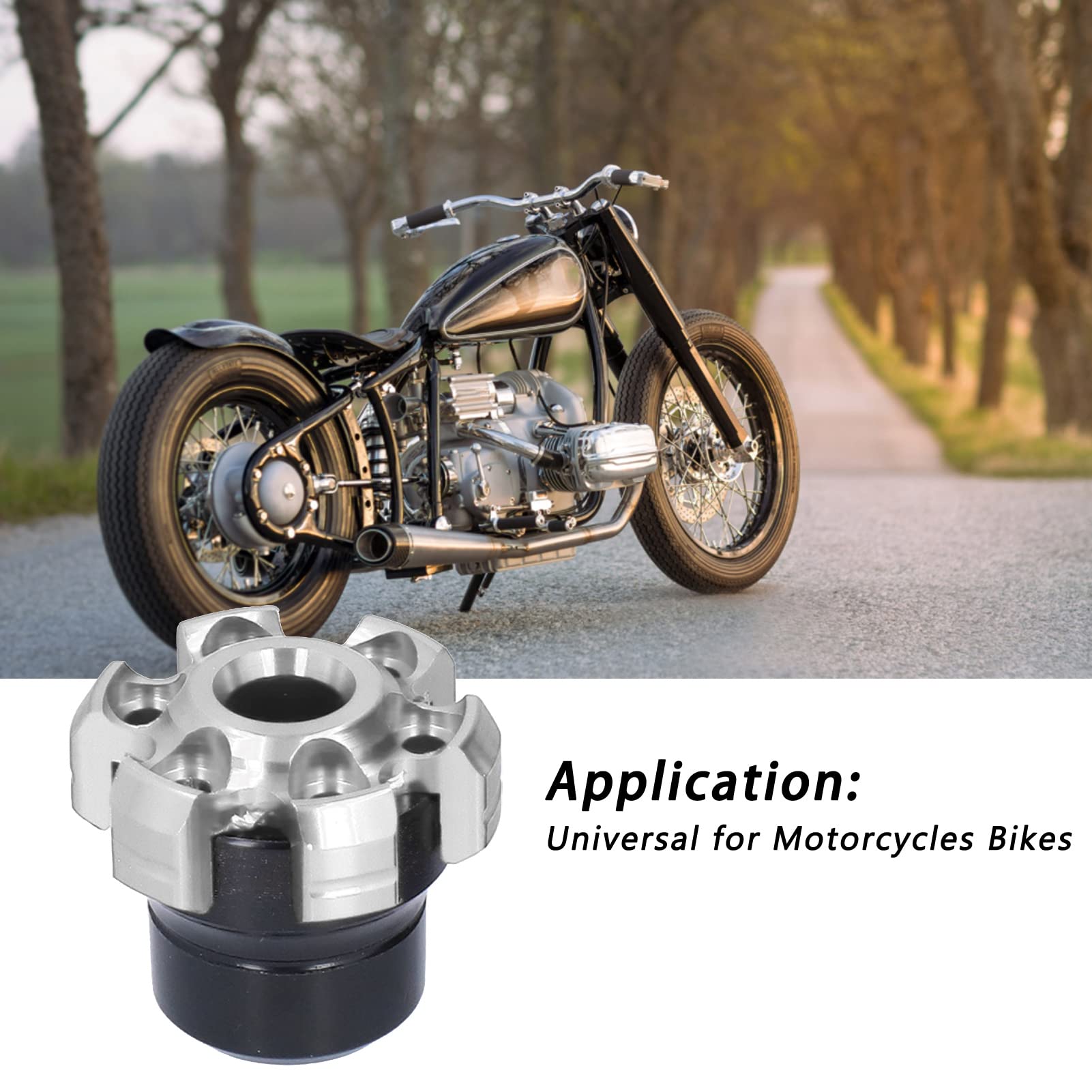KKPLZZ Curseurs de Cadre de Fourche de Roue 2 Pièces, Protection contre les Accidents de Moto en Alliage D'aluminium CNC, avec des Performances Stables, pour Motos Universelles et Vélos (Argent)