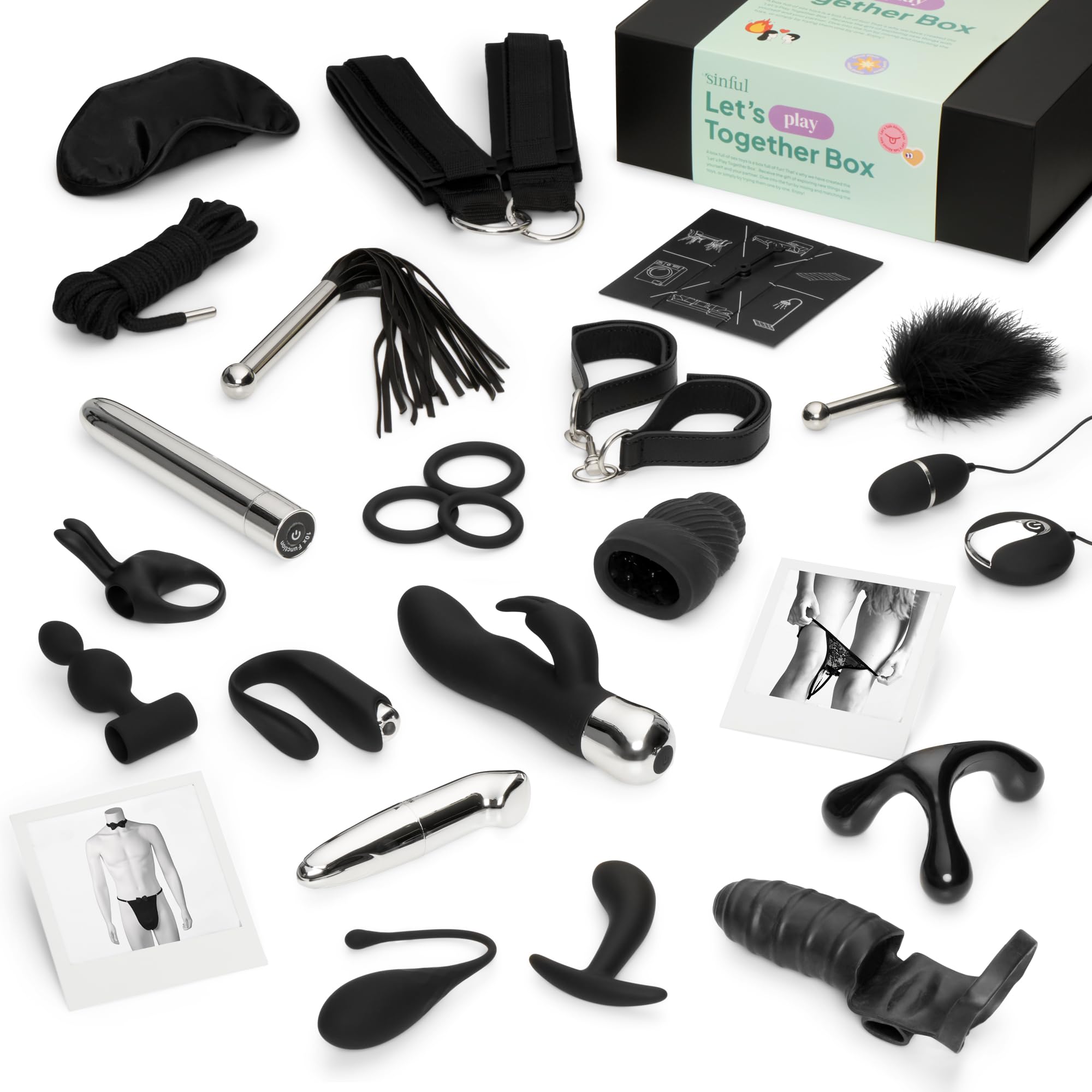Sinful Let's Play Together Boîte – Coffret Sextoýs pour Couple 23 Pièces – Sex Toys Couple avec Jouets Sexes Adulte – Coffrets de Sex Toys – Accessoire Sexualité