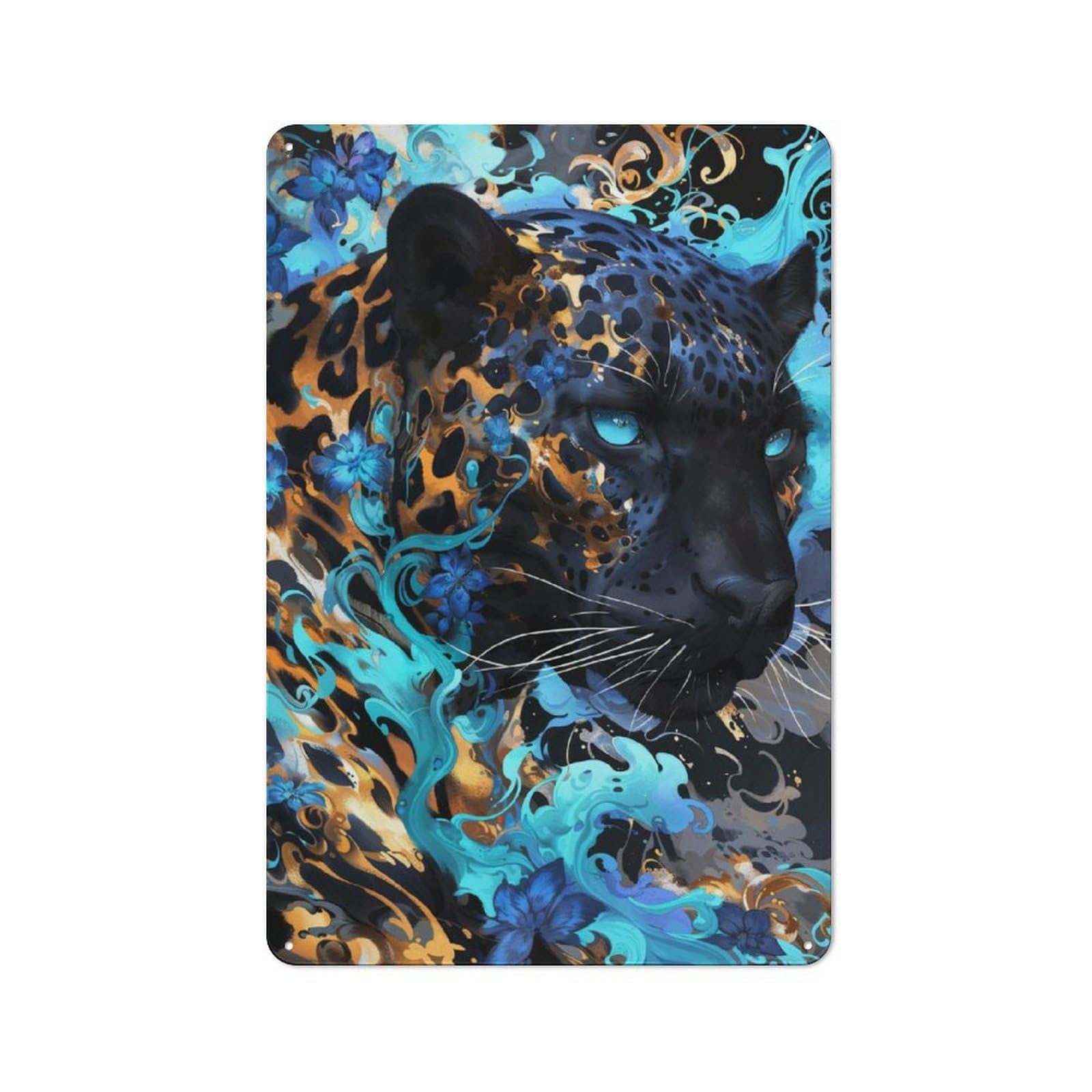 Junmoney Black Panther Bloom Retro Tin Sign 30X20cm For Garden Room Or Summerhouse, A Housewarming Gift For Garden Room Decor Fans