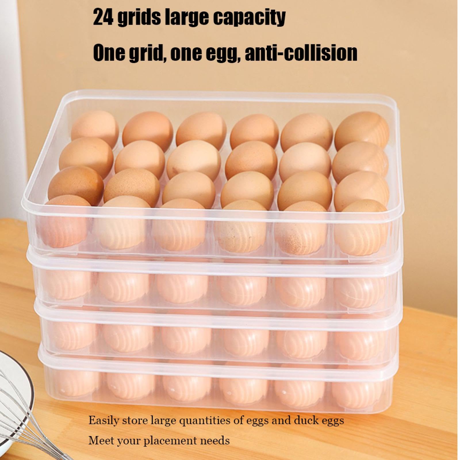 Caja de Almacenamiento de Huevos de Cuatro Capas,Soporte para Huevos para refrigerador,Almacenamiento de Huevos para encimera,Organizador de Huevos,Dispensador de Huevos para refrigerador