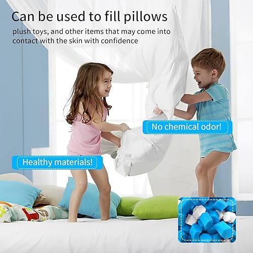 Miniatura 10 de Garifon Relleno de espuma para puf, espuma viscoelástica triturada de 15 libras con partículas de gel, relleno suave de primera calidad para