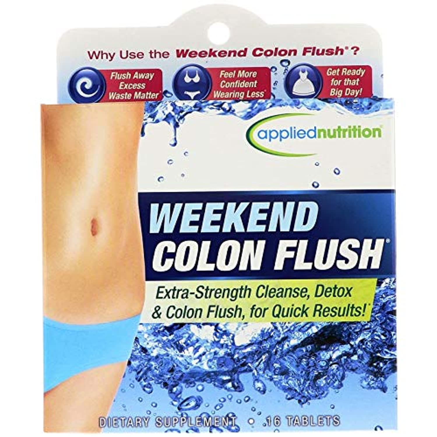 Applied Nutrition Weekend Colon Flush, 3 Days Colon Clean Program,16 Tablets