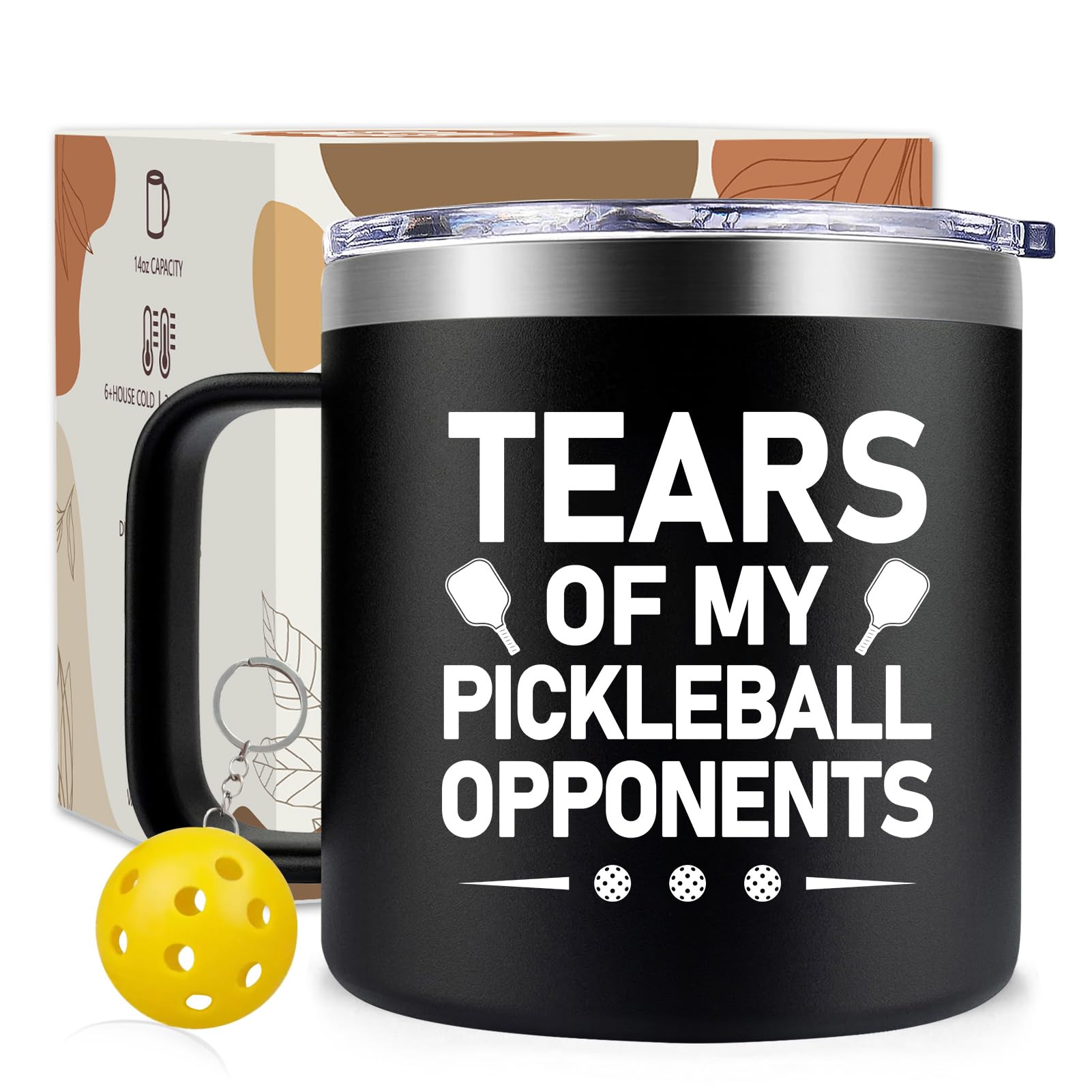 Maybeone Pickleball Gifts for Men Women - Tears of My Pickleball Opponents - Gifts for Pickle Ball Lovers Him Her - Coffee Mug 14oz