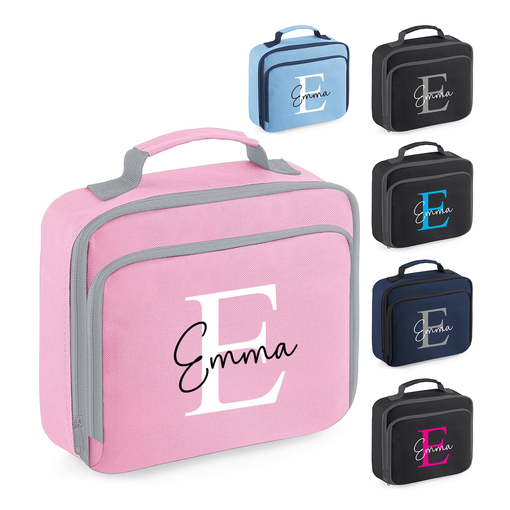 Chicken Craft Personalised Name & Initial Kids Lunch Bag - Choice of colours perfect for Boys or Girls - Custom Nursery/School Lunch Box - Insulated