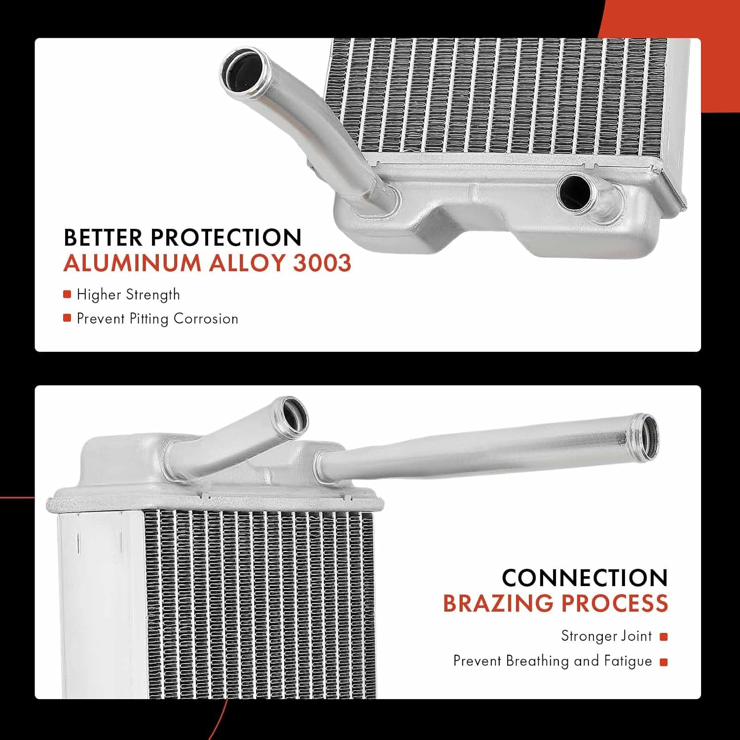 A-Premium HVAC Heater Core Compatible with Chevrolet Camaro 1967-1968, Chevy II 1968 & Pontiac Firebird 1967-1968, 3.8L 4.1L 4.9L 5.3L 5.4L 5.7L, with Air Conditioning