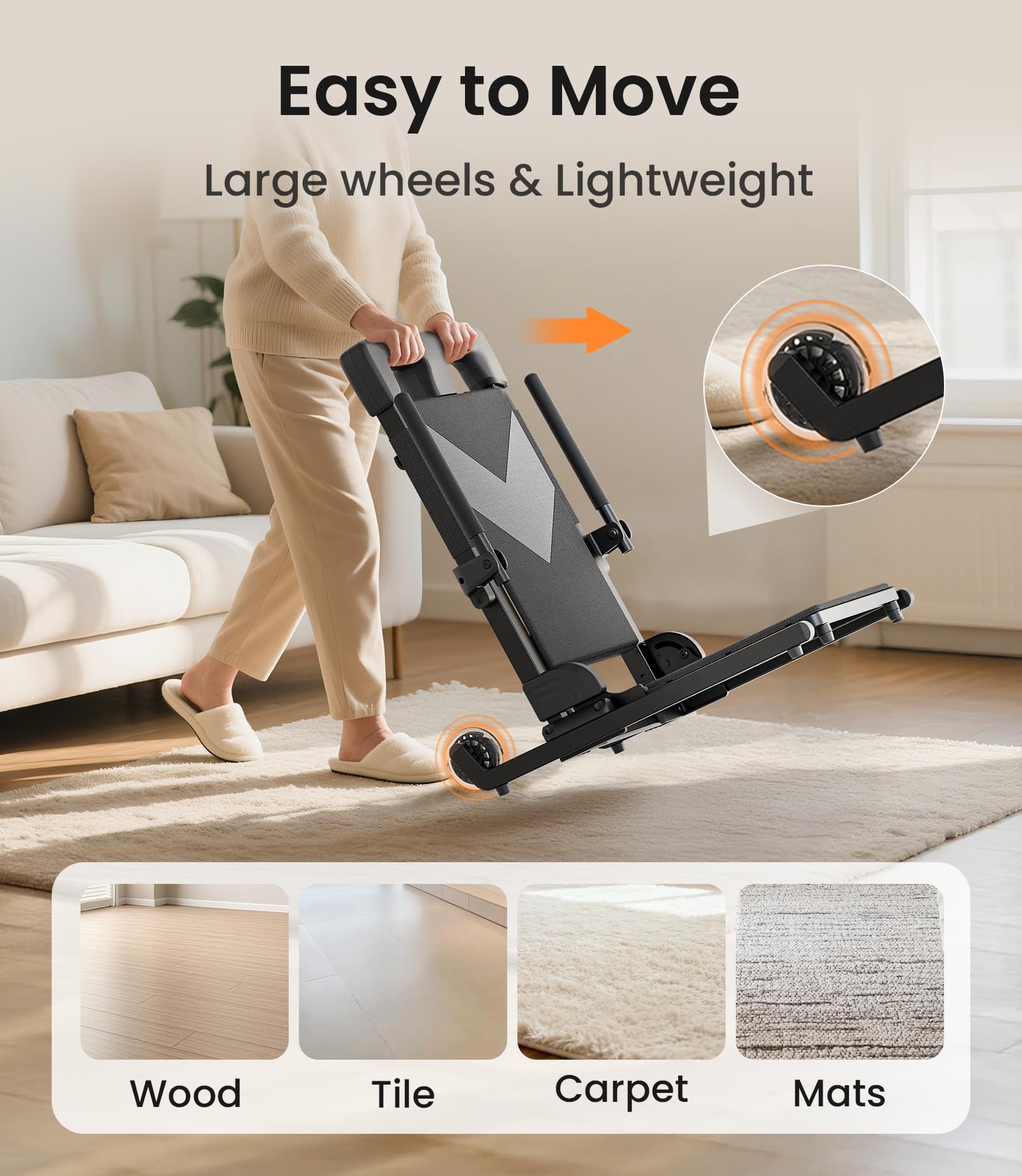 VOCIC AX25 - Sedia elettrica per alzarsi dal pavimento fino a 160 kg, leggera e mobile, con grandi ruote posteriori, compatta, ideale per anziani a casa e cura