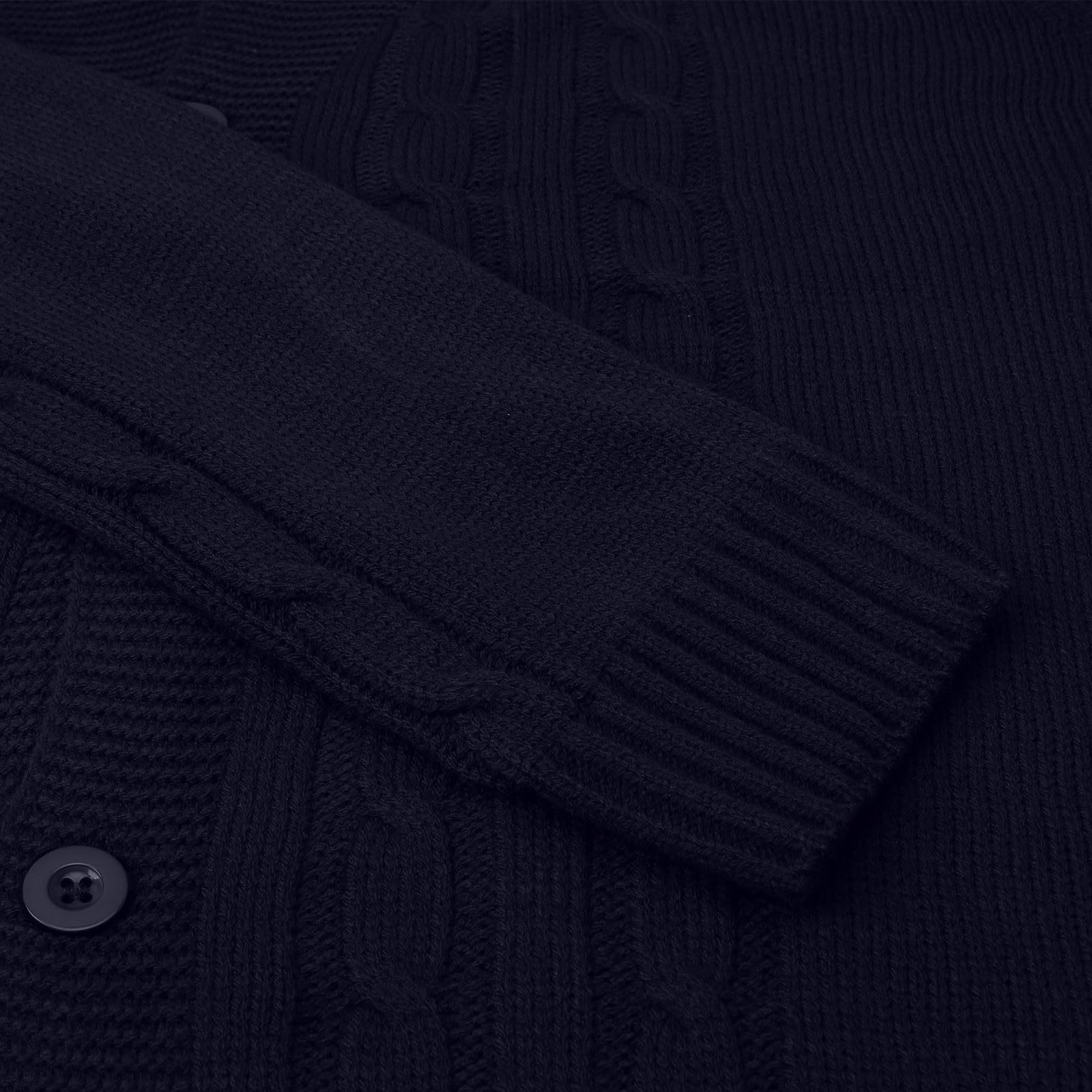 Genérico Cardigan Hombre Botones, Chaqueta De Punto Hombre Manga Larga Cárdigan De Punto Trenzado Casual Cuello De Chal Abotonado con Bolsillos para Otoño Invierno