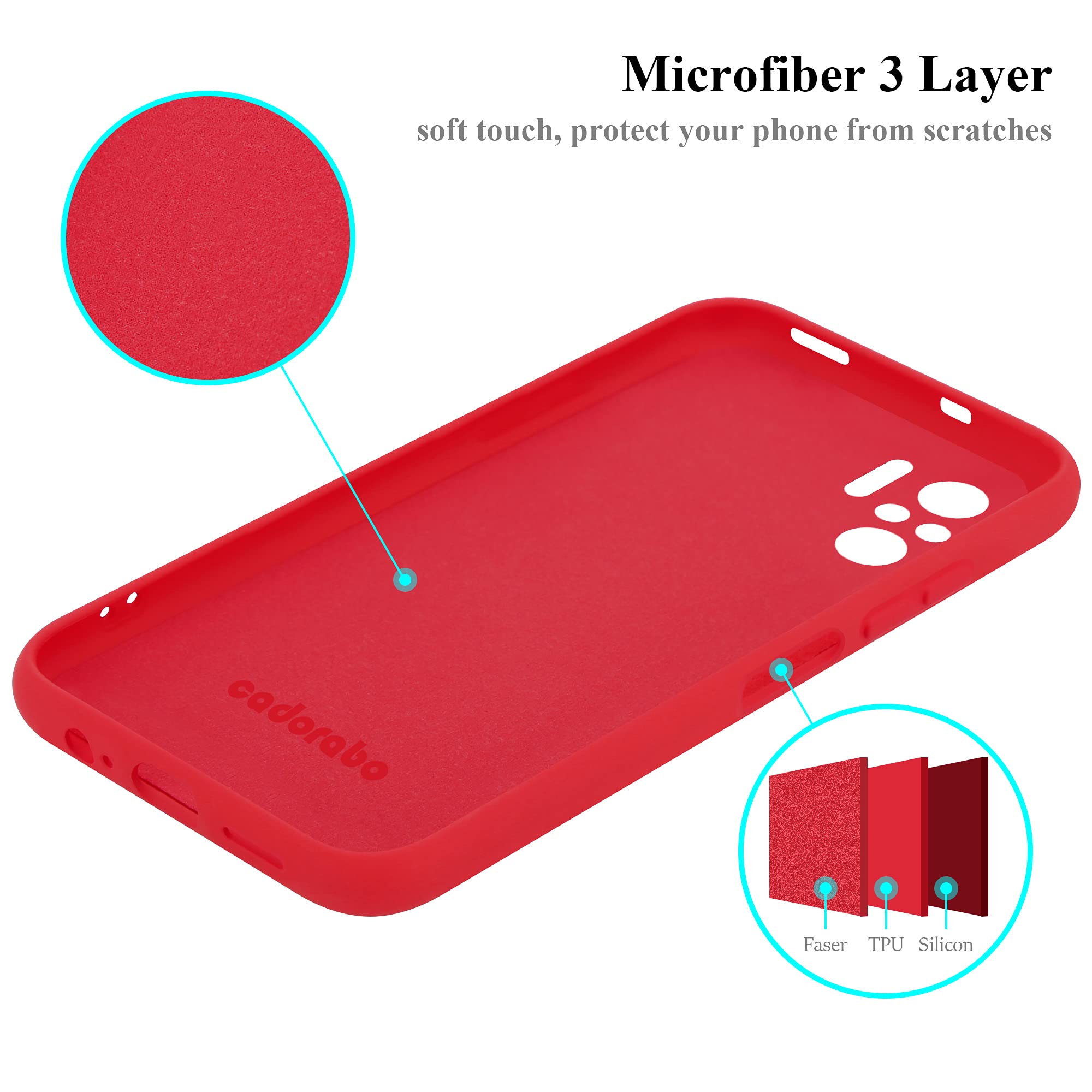 Cadorabo Cover Per Xiaomi Redmi Note 10 | Custodia Ibrida Rosso Opaco Con Interno TPU E Retro Rigido | Protezione Antiurto Con Bordi Rialzati - 4