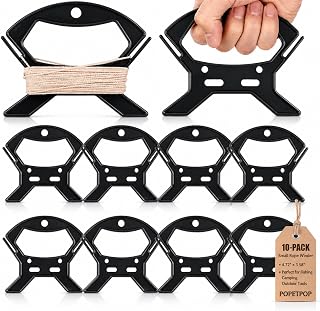 POPETPOP 10 Pcs Rope Winder, Multipurpose Rope Winder for Extension Cord | Black Plastic String Light Storage Reel, Audio Video Cable Storage for Home Office Fishing Camping Outdoor Cable Management