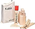 Toyfel Knuut Original Kubb Spiel XXL - FSC® Holzspiel mit Stoffbeutel – Wikingerspiel Outdoor Spiele Schwedenschach Gartenspiele Holz Spielzeug für Draußen Wurfspiel Gartensport