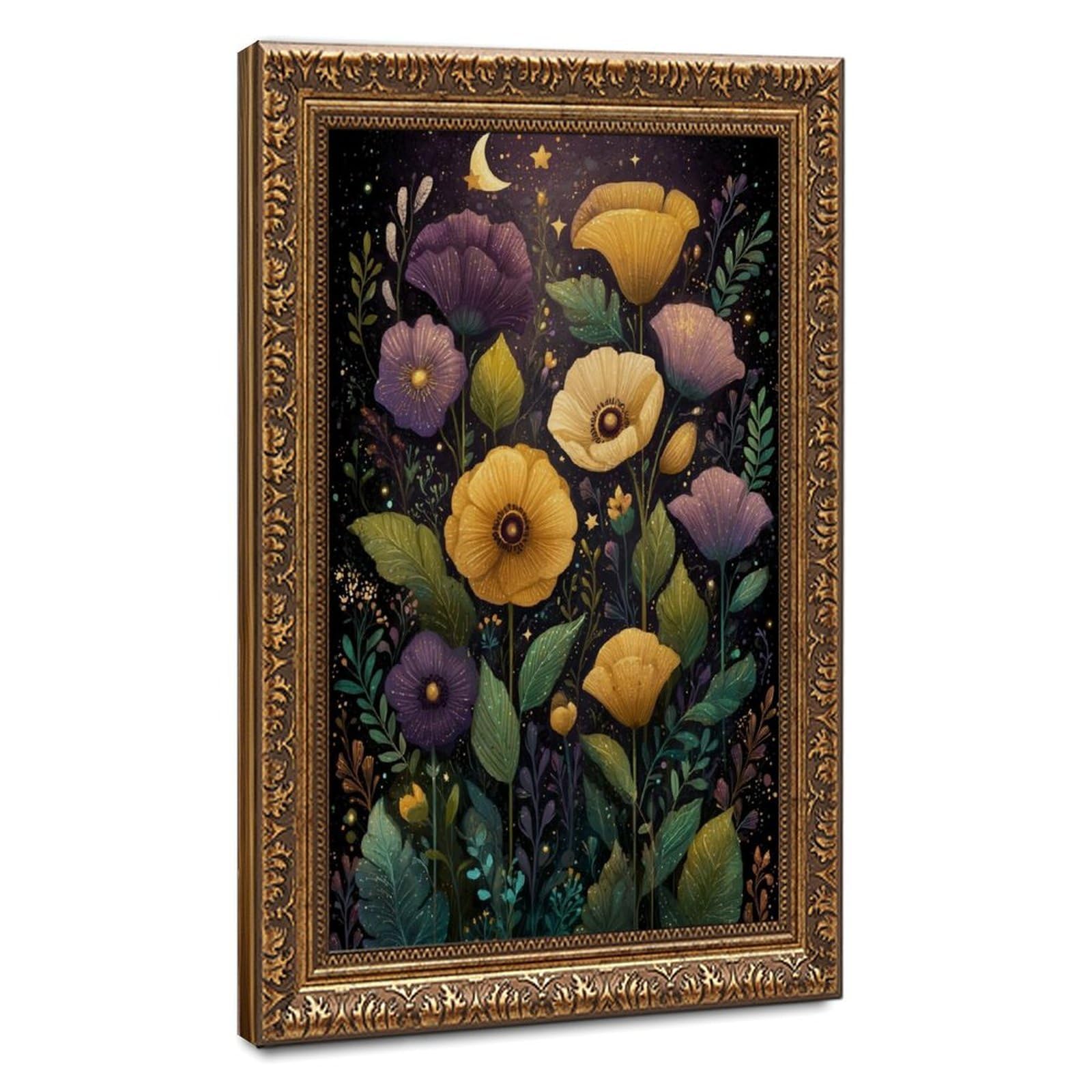 Bareronor Turquoise Celestial Wildflower Canvas Poster Bedroom Decor Landscape Office Room Decor Gift 20" L X 30" W