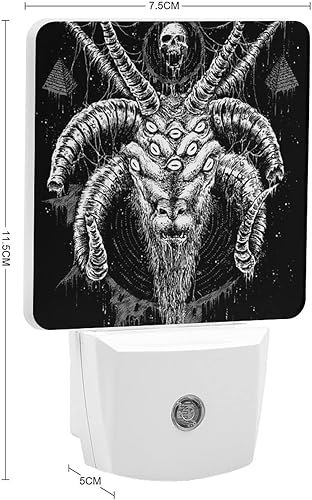 Miniatura 2 de Baphomet Satan Goat Night Light Plug Into Wall LED Nightlight with Dusk to Dawn Sensor for Bedroom Kitchen