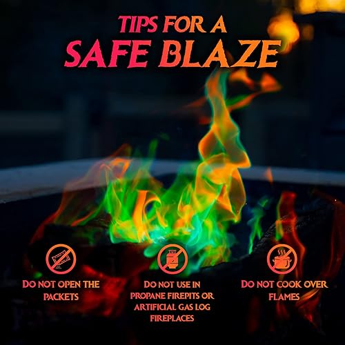 Miniatura 4 de Enchanted Flames Paquete de 25 paquetes de color que cambian de fuego para fogatas, hogueras y chimeneas de madera al aire libre, tiempo de