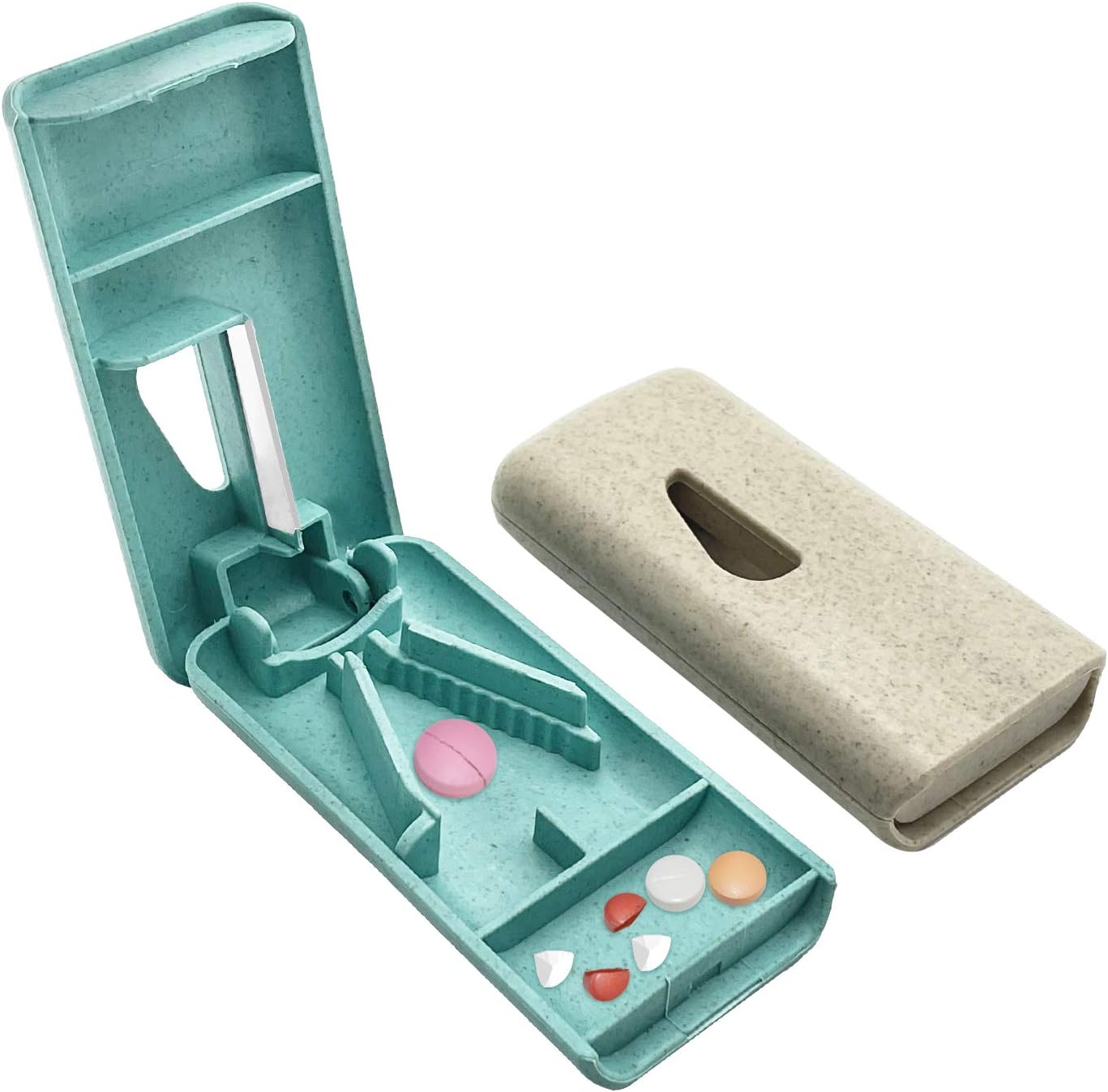 Pill Splitter Cutter Medicine Tablet Cutter Quarters Box for All Shapes