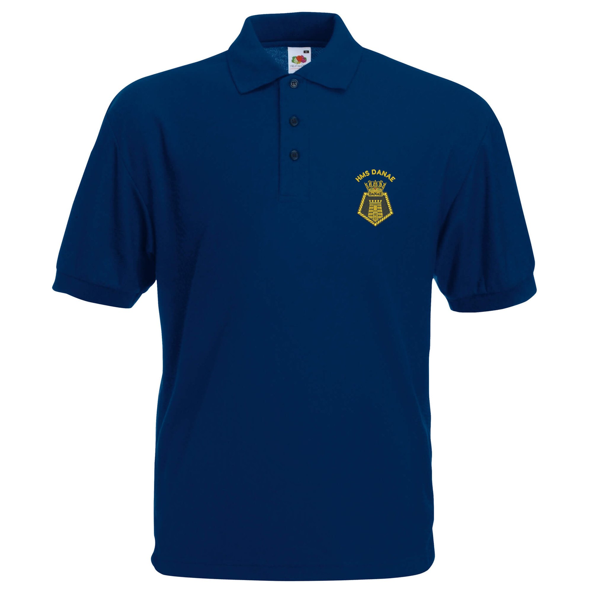 Pineapple Joe's Men's Navy Hms Danae Embroidered Polo - 3X Large