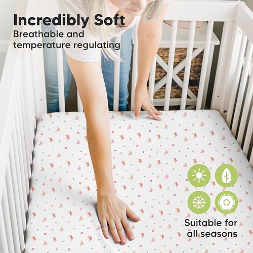 Miniatura 4 de KeaBabies Paquete de 2 sábanas para cuna pequeñas y 2 sábanas orgánicas para cuna para niños, niñas, sábanas bajeras de jersey, sábanas para cuna de