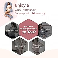 Vista 9 de Momcozy Dreamlign U Pro - Almohada de embarazo para dormir, almohada de maternidad con almohada ajustable para las piernas, funda extraíble, soporte