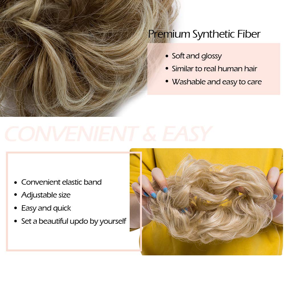 Amazon.com : Hairro Synthetic Hair Bun Scrunchy Messy Donut  display picture 1