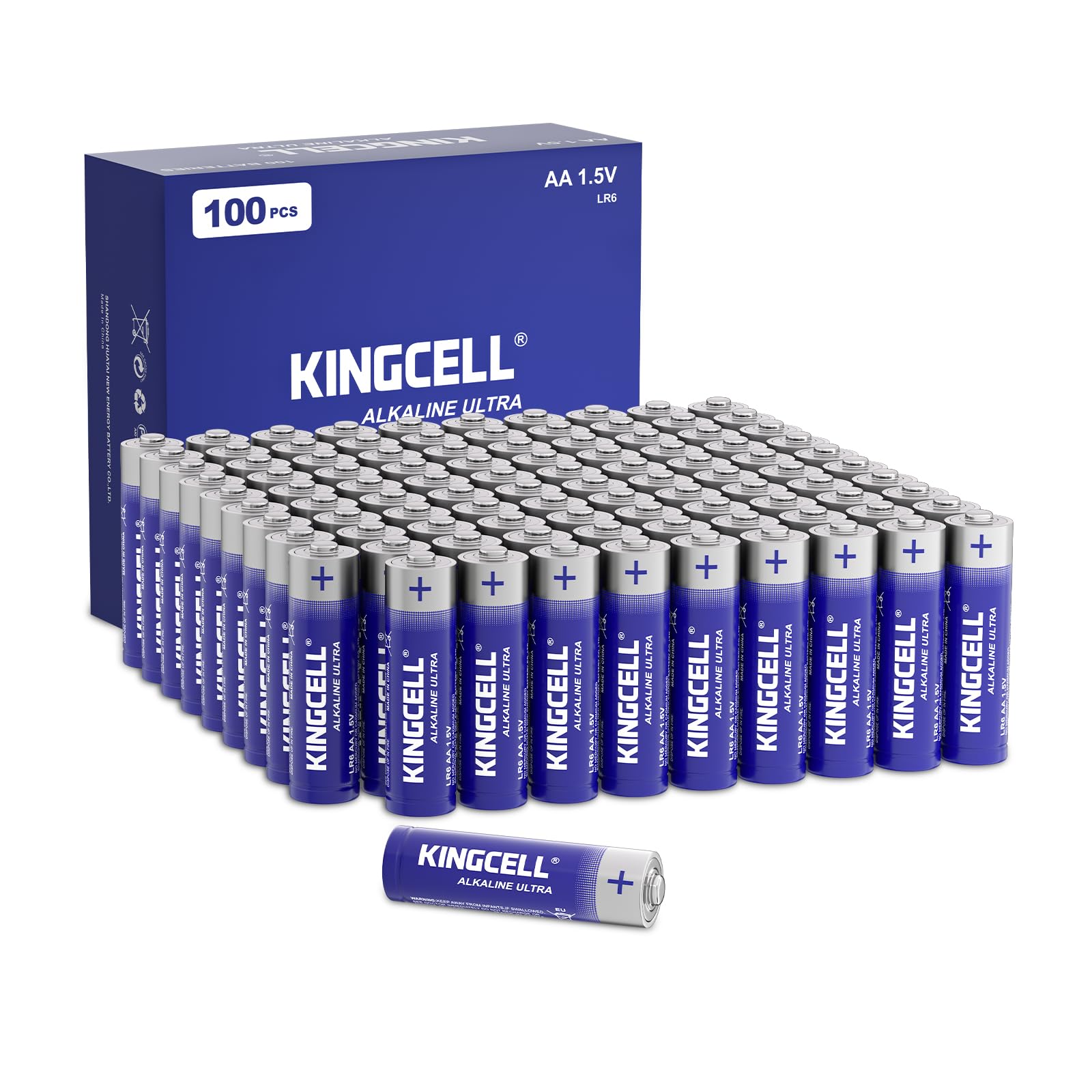 KINGCELL AA Batteries 100 Pack, Ultra Long-Lasting Alkaline