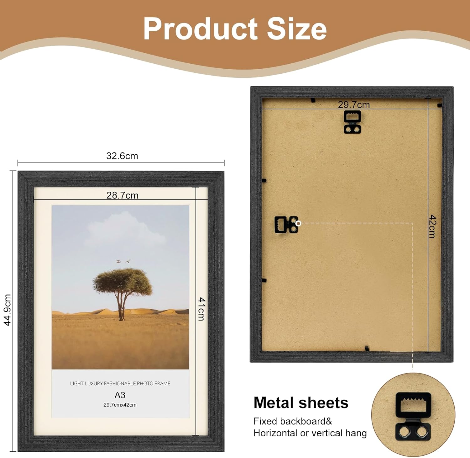 Similar))) 5Pack ))Picture Frame, Solid Wood Frames with perspex Front for Wall Mount 11.7 x 16.5 inch Photo Frame/Paintings Frames/Poster Frame/a3 certificate frame for wall and home decor,Office, Gallery A3-Frame-Black