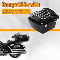 Vista 5 de ECOTRIC King Tour Pack Baúl de Equipaje con Parrilla Superior y Respaldo Compatible con Harley Touring Road King Electra Glide Road Glide Street